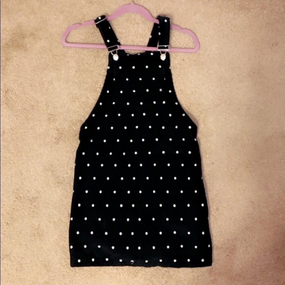 Topshop Corduroy Polka dot Overall Dress